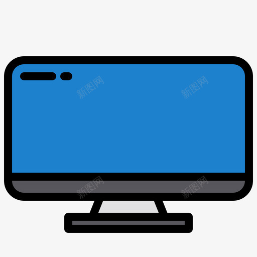 显示器设备10线颜色图标svg_新图网 https://ixintu.com 显示器 设备 颜色