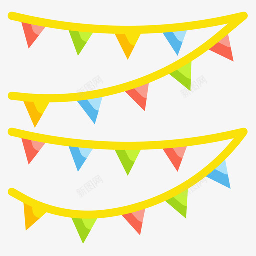 花环生日和派对10平房图标svg_新图网 https://ixintu.com 平房 派对 生日 花环