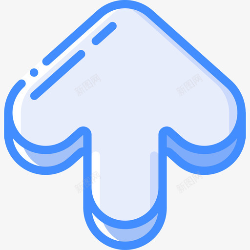 上箭头3d箭头2蓝色图标svg_新图网 https://ixintu.com 3d 箭头 蓝色