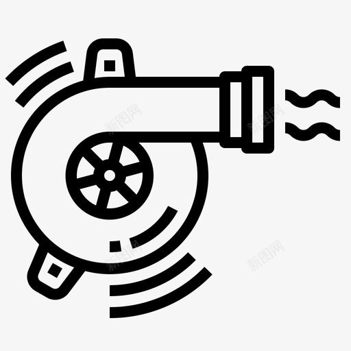 涡轮增压器汽车8线性图标svg_新图网 https://ixintu.com 增压器 汽车 涡轮 线性