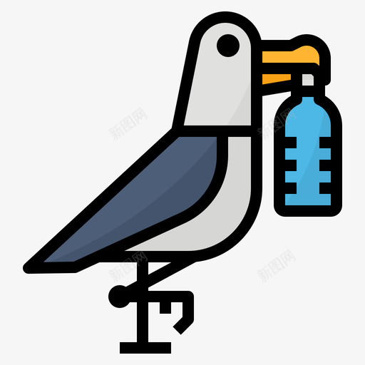 海鸥塑料污染3线性颜色图标svg_新图网 https://ixintu.com 塑料 污染 海鸥 线性 颜色