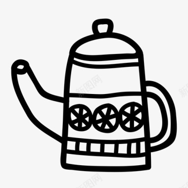 茶壶拉丝饮料图标图标