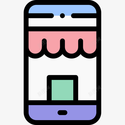 网店网购58线颜色图标svg_新图网 https://ixintu.com 网店 网购 颜色