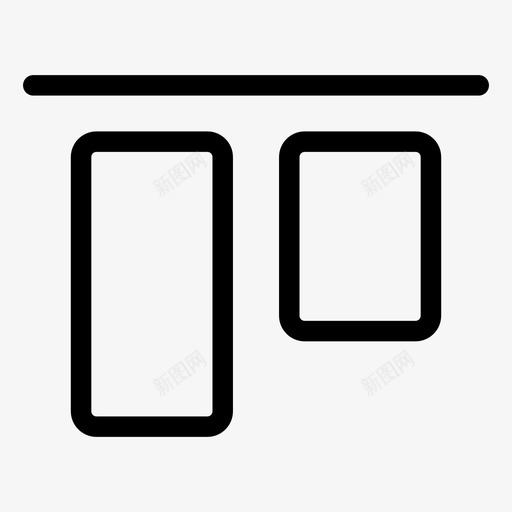 对齐顶部对齐图元图形图标svg_新图网 https://ixintu.com 图元 图形设计 对齐 顶部