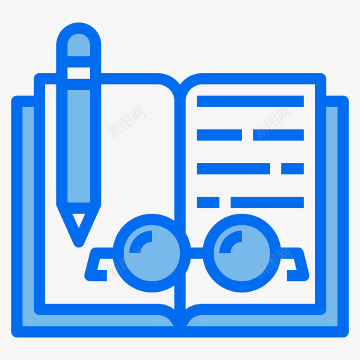 书书9蓝色图标svg_新图网 https://ixintu.com 蓝色