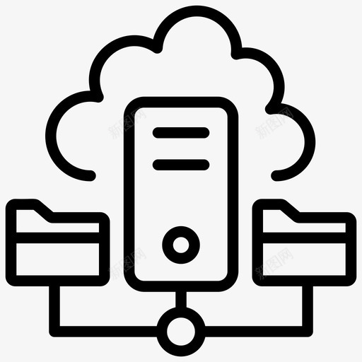 云数据网络云计算服务器云托管图标svg_新图网 https://ixintu.com 云网 云计算 图标 托管 数据 数据网 服务 服务器 线图 网络