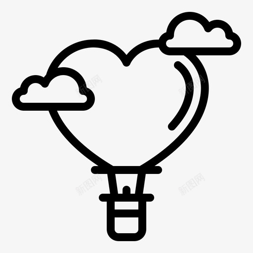 热气球心爱图标svg_新图网 https://ixintu.com 心爱 热气球