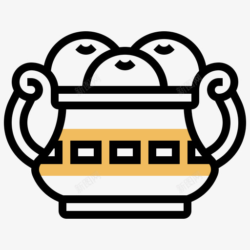 锅农历79年黄影图标svg_新图网 https://ixintu.com 79年 农历 黄影
