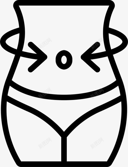 腰部美容3线性图标svg_新图网 https://ixintu.com 线性 美容 腰部