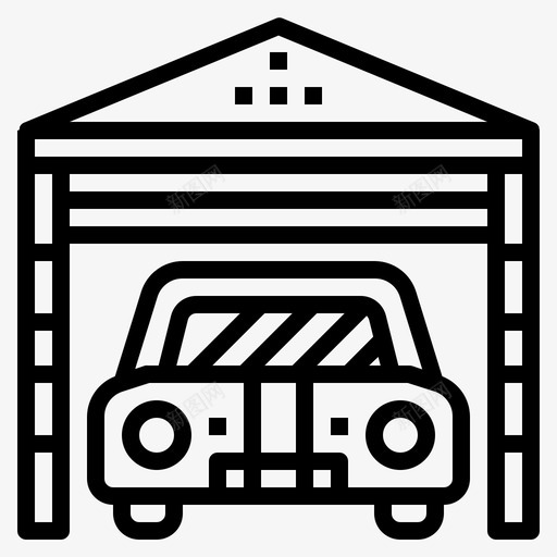 车库汽车维修图标svg_新图网 https://ixintu.com 服务 汽车 维修 车库 轮廓
