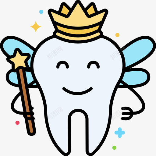 牙仙超自然2线性颜色图标svg_新图网 https://ixintu.com 牙仙 线性 超自然 颜色