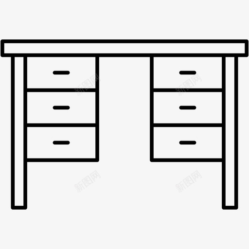 抽屉桌子家具图标svg_新图网 https://ixintu.com 图标 家具 抽屉 桌子 轮廓