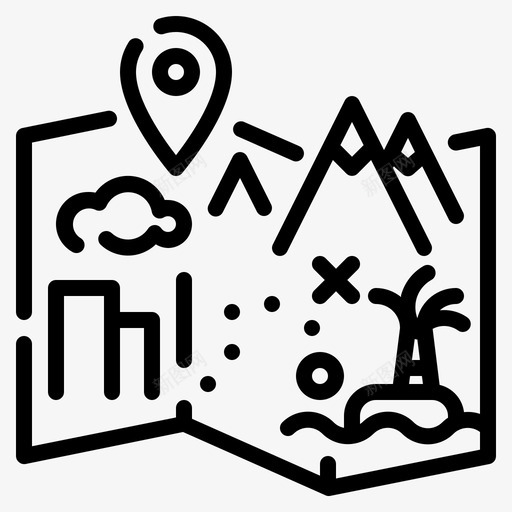 地图冒险55直线图标svg_新图网 https://ixintu.com 冒险 地图 直线