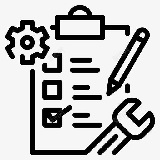 检查表客户服务9线性图标svg_新图网 https://ixintu.com 客户服务 检查表 线性