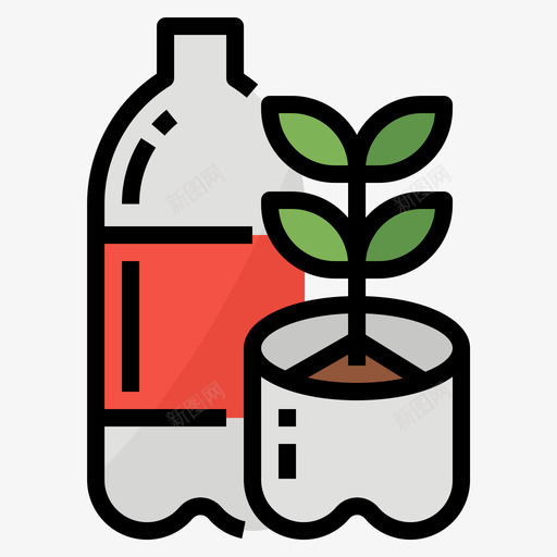 塑料塑料污染3线性颜色图标svg_新图网 https://ixintu.com 塑料 污染 线性 颜色