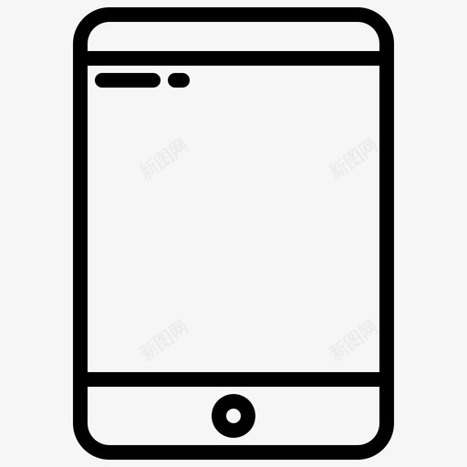 平板电脑器具7线状图标svg_新图网 https://ixintu.com 器具 平板电脑 线状
