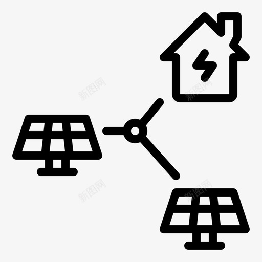 太阳能板生态能源图标svg_新图网 https://ixintu.com 太阳能 屋顶 生态 能源
