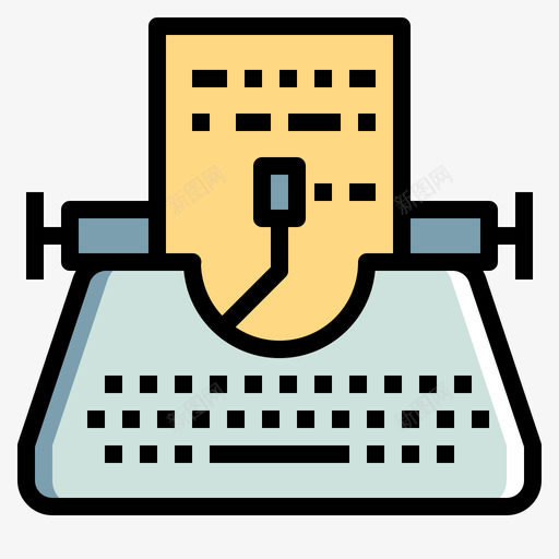 打字机电脑46线型彩色图标svg_新图网 https://ixintu.com 彩色 打字机 电脑 线型