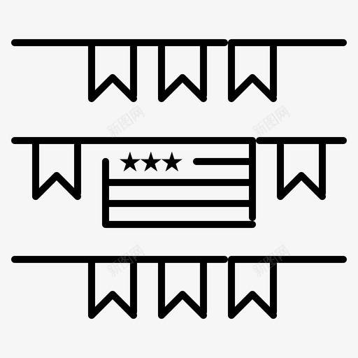 buntings美国派对装饰图标svg_新图网 https://ixintu.com buntings 常规 派对 美国 虚线 装饰