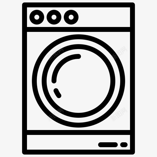 洗衣机电器7线性图标svg_新图网 https://ixintu.com 洗衣机 电器 线性