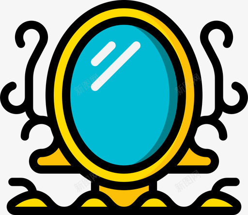 镜子古董线性颜色图标svg_新图网 https://ixintu.com 古董 线性 镜子 颜色
