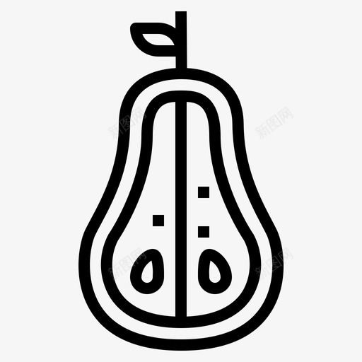 PearVegan17线性图标svg_新图网 https://ixintu.com Pear Vegan 线性