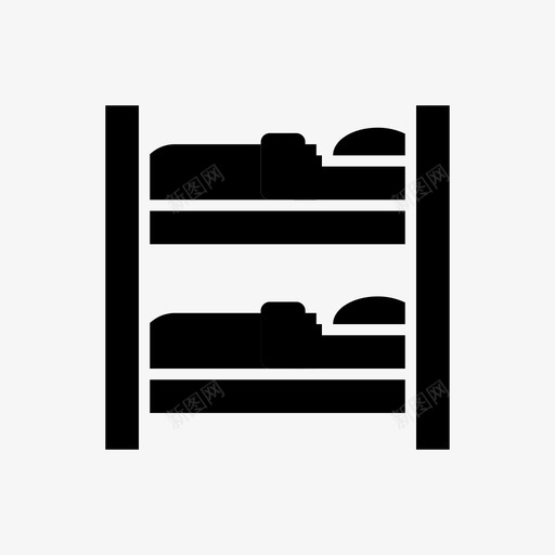 床双层床家具图标svg_新图网 https://ixintu.com 双层 家具