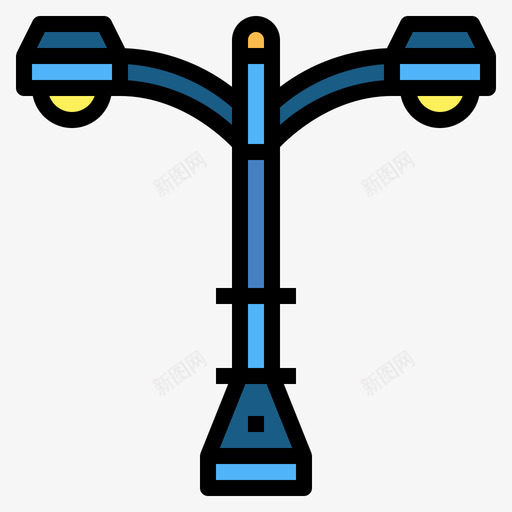路灯公交3号站线颜色图标svg_新图网 https://ixintu.com 3号站 公交 路灯 颜色