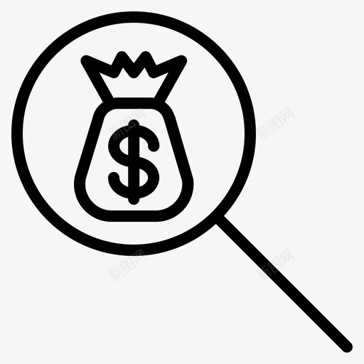 找钱钱袋子网上图标svg_新图网 https://ixintu.com 找钱 网上商店 购物 钱袋子