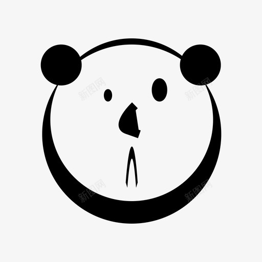 震惊动物表情图标svg_新图网 https://ixintu.com 动物 收藏 熊猫 表情 震惊