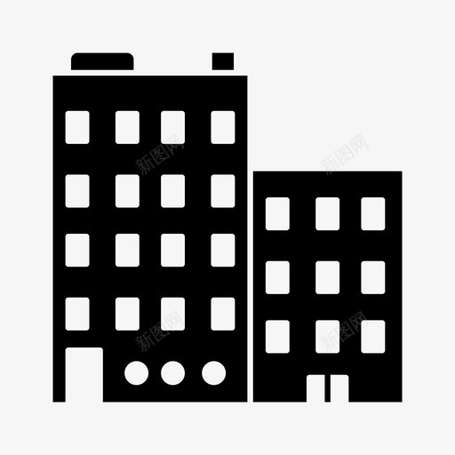 建筑物公寓小屋图标svg_新图网 https://ixintu.com 住宅 公寓 小屋 建筑物 房地产 物业