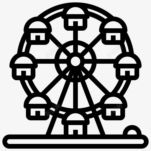 游乐场61号摩天轮直线型图标svg_新图网 https://ixintu.com 61号 摩天轮 游乐场 直线 线型