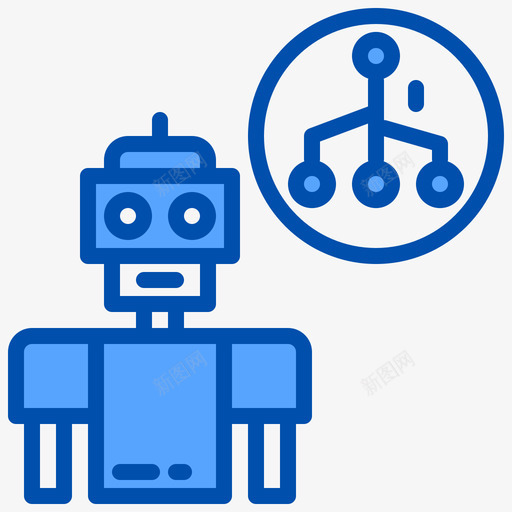 机器人ai9蓝色图标svg_新图网 https://ixintu.com ai 机器人 蓝色