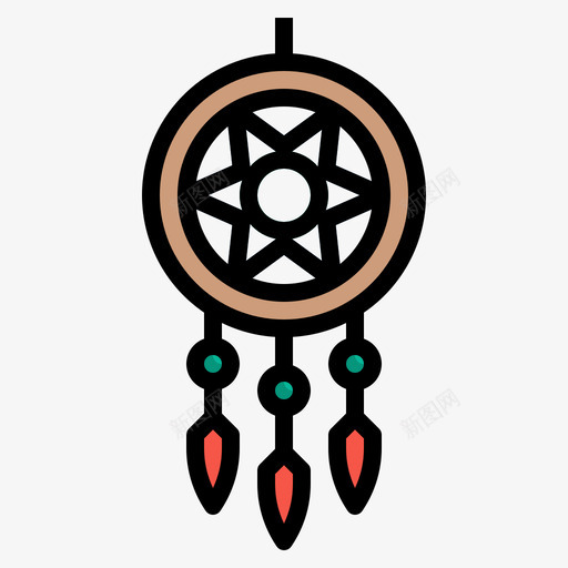 Dreamcatchersleep55线性颜色图标svg_新图网 https://ixintu.com Dreamcatcher sleep 线性 颜色