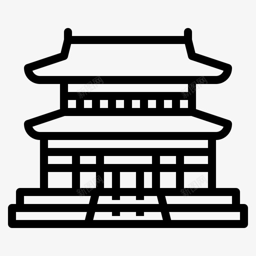庆冈宫25号地标直线形图标svg_新图网 https://ixintu.com 25号 地标 庆冈 直线 线形