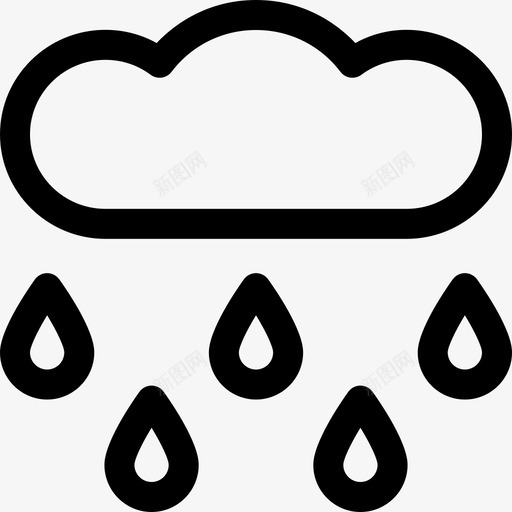 雨春天104直线图标svg_新图网 https://ixintu.com 春天 直线