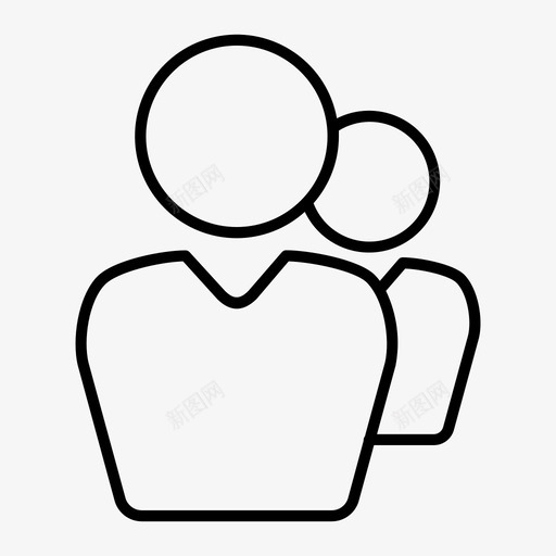 多人脸轮廓图标svg_新图网 https://ixintu.com 人多 人脸 多人 轮廓