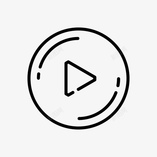 播放按钮箭头界面图标svg_新图网 https://ixintu.com 多媒体 按钮 播放 界面 箭头 视频