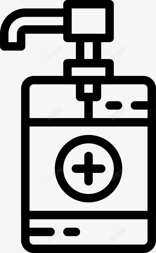 洗手液医用187线性图标svg_新图网 https://ixintu.com 医用 洗手 线性