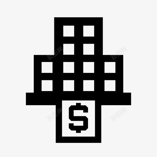 金融大厦银行机构商业图标svg_新图网 https://ixintu.com 商业 大厦 房地产 机构 货币 贷款 金融 银行