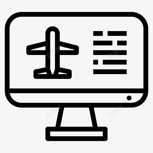 订票飞机机场图标svg_新图网 https://ixintu.com 交通 机场 电脑 订票 飞机