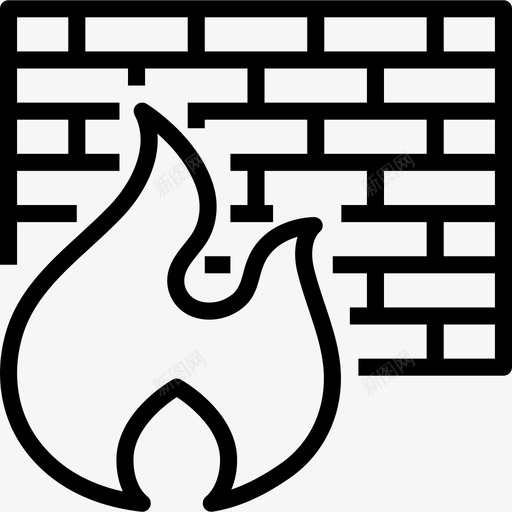 防火墙网络安全24线性图标svg_新图网 https://ixintu.com 线性 网络安全 防火墙