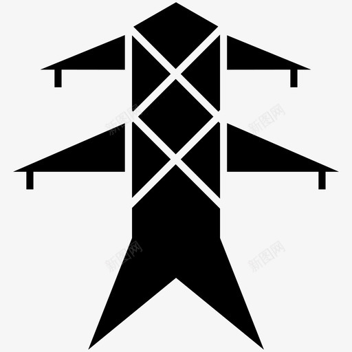 电力线铁塔电网图标svg_新图网 https://ixintu.com 充满 环境 生态 电力 电力线 电网 能源 铁塔