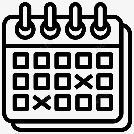 日历逻辑73线性图标svg_新图网 https://ixintu.com 日历 线性 逻辑