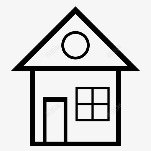 房子门家图标svg_新图网 https://ixintu.com 图标 房子 窗户
