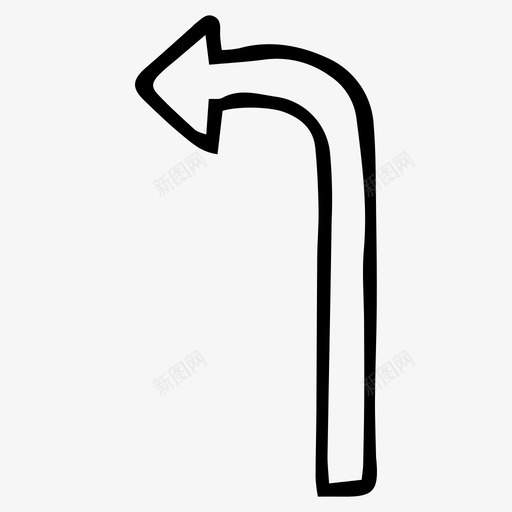 左箭头方向路径图标svg_新图网 https://ixintu.com 指针 方向 符号 箭头 路径