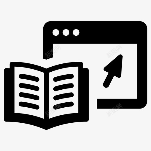 教程书籍说明图标svg_新图网 https://ixintu.com 书籍 学习 学习网 教程 网络 说明