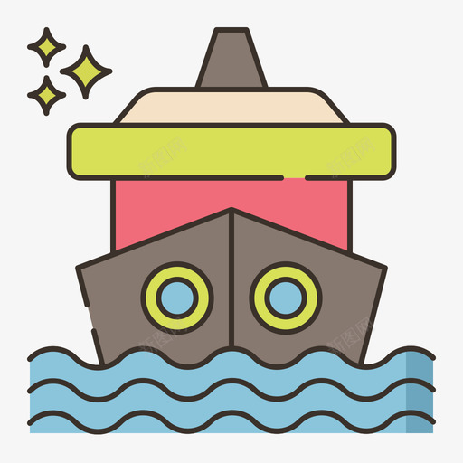邮轮热带56线性颜色图标svg_新图网 https://ixintu.com 热带 线性 邮轮 颜色