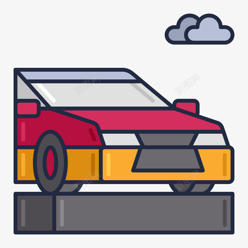 赛车19线条颜色图标svg_新图网 https://ixintu.com 线条 赛车 颜色