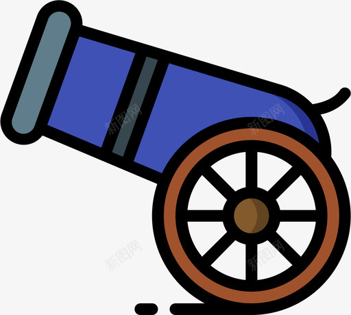 大炮独立日6直线颜色图标svg_新图网 https://ixintu.com 大炮 独立日 直线 颜色